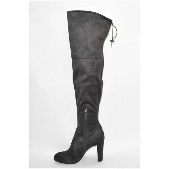 New! Sam Edelman 'Kent' Size 10 Over-the-Knee Dark Gray Suede Boots OTK T9 - Picture 2 of 6